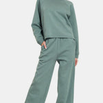 Zenana Round Neck Raglan Sleeve Top and Elastic Waist Pants Set - All Mine Now Clothing