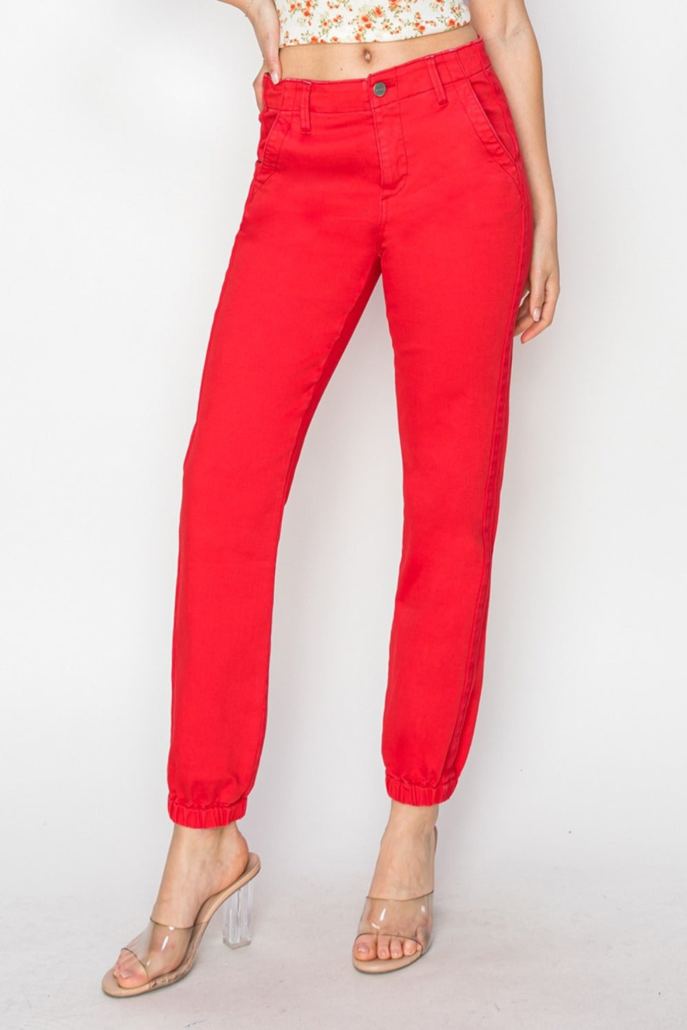 RISEN Full Size High Waisted Jogger Jeans Trendsi