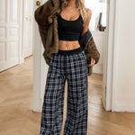 Plaid Wide Leg Pants - All Mine Now Clothing