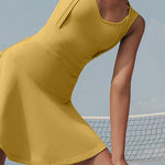 V-Neck Wide Strap Active Dress with Unitard Liner - All Mine Now Clothing