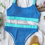 Color Block Scoop Neck Bikini Set - All Mine Now Clothing