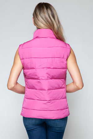 Snobbish Zip Up Turtleneck Vest with Pockets - All Mine Now Clothing