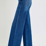 RISEN Tummy Control High Rise Wide Leg Jeans Trendsi