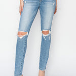 Risen Full Size High Rise Knee Distressed Skinny Jeans - All Mine Now Clothing