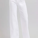 RISEN Full Size Tummy Control Double Button Wide Leg Jeans Trendsi