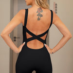 Crisscross Wide Strap Active Romper - All Mine Now Clothing