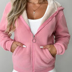 Full Size Zip Up Long Sleeve Hooded Outerwear - All Mine Now Clothing