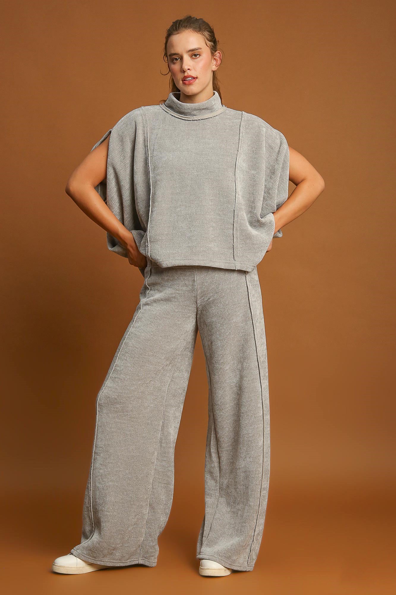 Umgee Elastic Waist Wide Leg Pants - All Mine Now Clothing