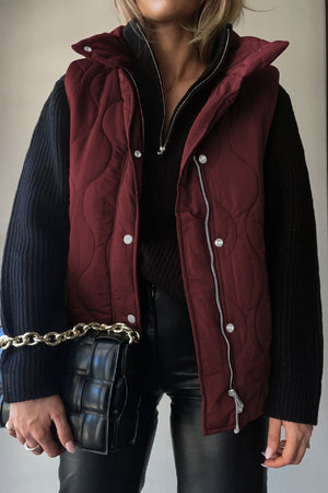 Collared Neck Vest with Pockets - All Mine Now Clothing