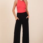 Mittoshop Elastic Waist Pants with Side Pockets Trendsi