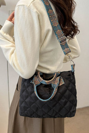 Bubble Textured Printed Strap Handbag - All Mine Now Clothing