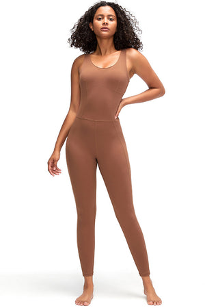 Crisscross Wide Strap Active Jumpsuit - All Mine Now Clothing