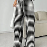 Tied Striped Wide Leg Pants - All Mine Now Clothing