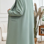 Devine Pocketed Collared Neck Long Sleeve Coat - All Mine Now Clothing