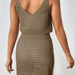 Openwork V-Neck Sleeveless Cover Up Dress - All Mine Now Clothing