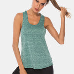 Full Size Scoop Neck Wide Strap Active Tank - All Mine Now Clothing