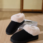 Faux Fur Round Toe Platform Slippers - All Mine Now Clothing