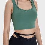 Millennia Crisscross Square Neck Active Tank - All Mine Now Clothing