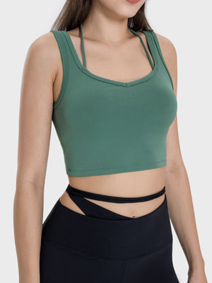 Millennia Crisscross Square Neck Active Tank - All Mine Now Clothing