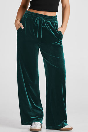 Drawstring Waist Wide Leg Active Pants - All Mine Now Clothing