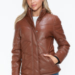 Snobbish Pocketed Zip Up Turtleneck Puffer Jacket - All Mine Now Clothing