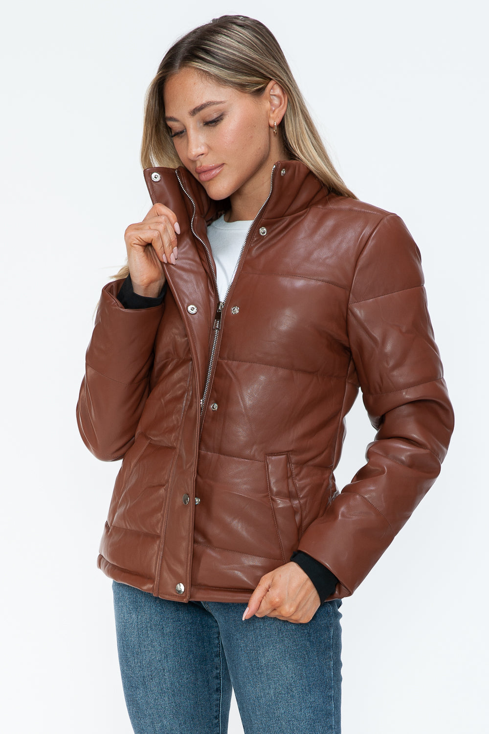 YMI Pocketed Zip Up Turtleneck Puffer Jacket - All Mine Now Clothing