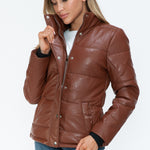 YMI Pocketed Zip Up Turtleneck Puffer Jacket - All Mine Now Clothing