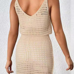 Openwork V-Neck Sleeveless Cover Up Dress - All Mine Now Clothing