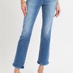 RISEN Full Size Mid Rise Ankle Straight Jeans with Pockets Trendsi