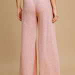 Umgee Elastic Waist Wide Leg Knit Pants Trendsi