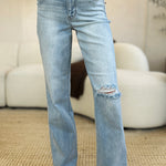 Judy Blue Full Size High Waist Distressed Straight Jeans - All Mine Now Clothing