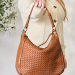 SHOMICO Weaved Vegan Leather Handbag - All Mine Now Clothing