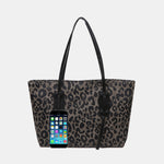 PU Leather Leopard Tote Bag - All Mine Now Clothing