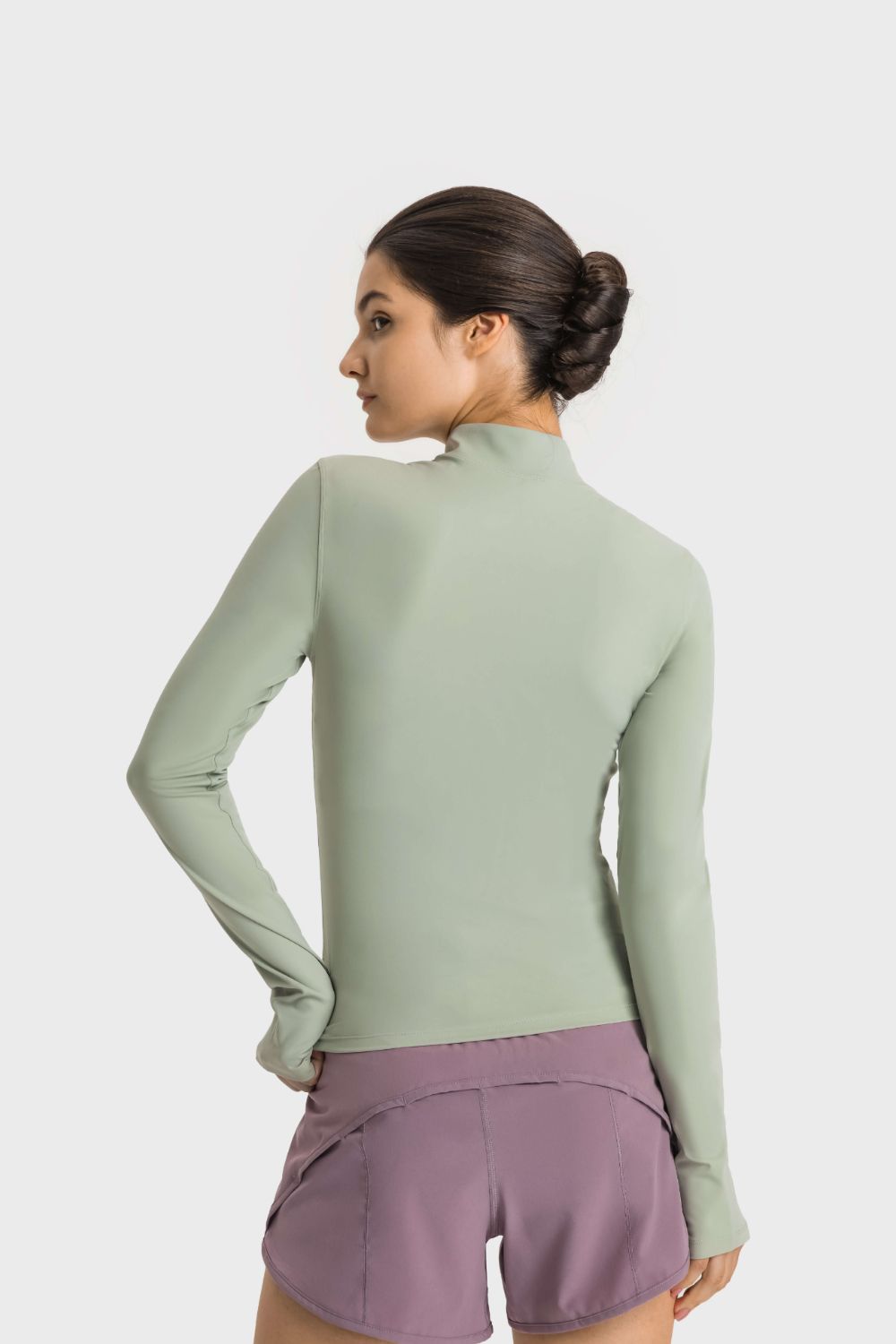 Millennia Half Zip Thumbhole Sleeve Sports Top - All Mine Now Clothing