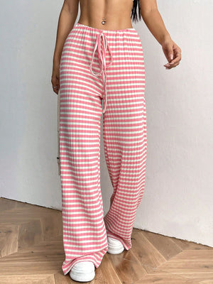 Tied Striped Wide Leg Pants - All Mine Now Clothing