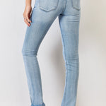 Kancan Full Size Mid Rise Y2K Slit Bootcut Jeans Trendsi