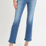 RISEN Full Size Mid Rise Ankle Straight Jeans with Pockets Trendsi