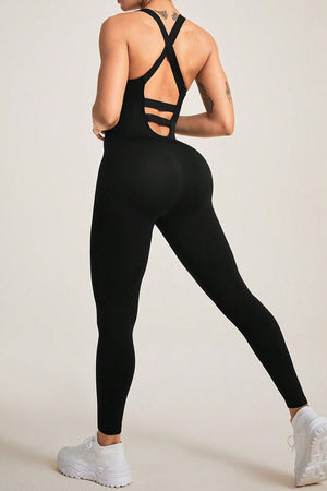 Crisscross Wide Strap Jumpsuit - All Mine Now Clothing