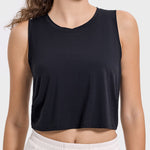 Millennia Drawstring Cutout Round Neck Active Tank - All Mine Now Clothing