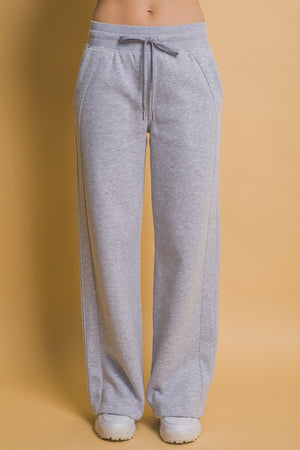 Love Tree Drawstring Wide Leg Sweatpants with Pockets - All Mine Now Clothing