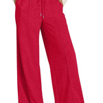 Drawstring Elastic Waist Wide Leg Pants - All Mine Now Clothing