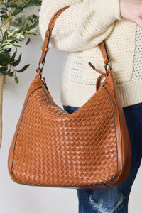 SHOMICO Weaved Vegan Leather Handbag - All Mine Now Clothing