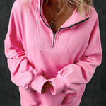 Half Zip Long Sleeve Sweatshirt - All Mine Now Clothing