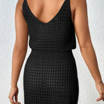 Openwork V-Neck Sleeveless Cover Up Dress - All Mine Now Clothing