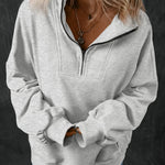 Half Zip Long Sleeve Sweatshirt - All Mine Now Clothing