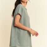 Davi & Dani Round Neck Short Sleeve Top and Pants Set - All Mine Now Clothing