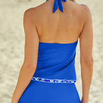 Full Size Halter Neck Swim Top and Ruched Skirt Set - All Mine Now Clothing