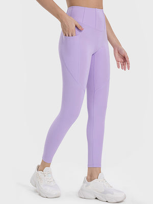 Millennia Pocketed High Waist Active Leggings - All Mine Now Clothing