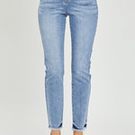 RISEN Full Size High Rise Frayed Hem Skinny Jeans Trendsi