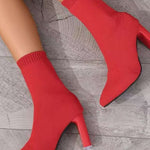 Point Toe Block Heel Boots